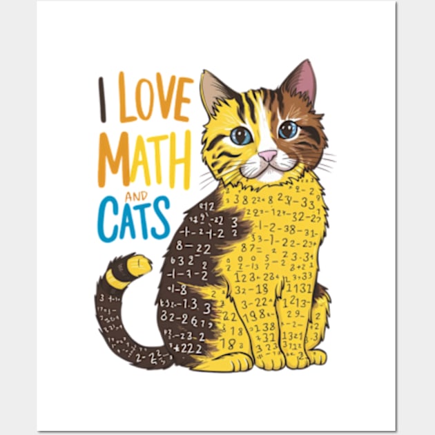 I love math and cats Wall Art by YolandaRoberts